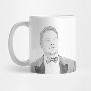 Elon Musk Pencil Sketch Mug